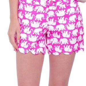 Lilly Pulitzer Pink Elephant Buttercup Scallop Shorts
